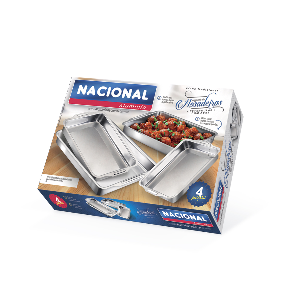 Juego de Asaderas Rectangulares Altas con Alas
