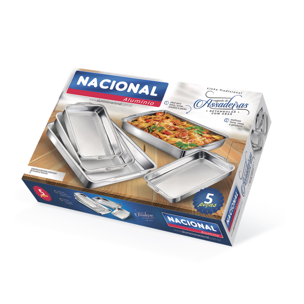 Juego de Asaderas Rectangulares Altas con Alas